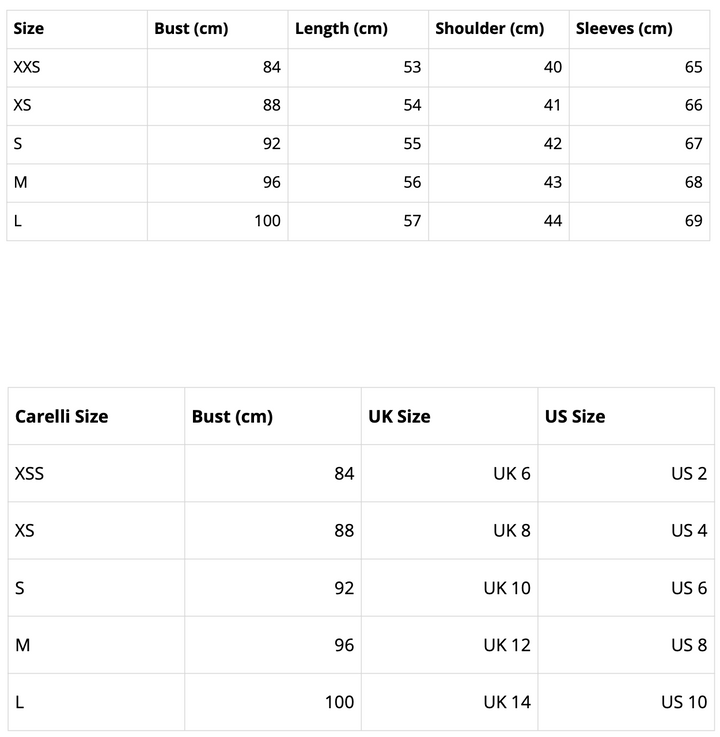 Size guide chart