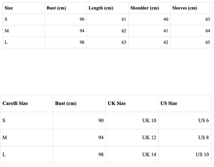 Size guide chart