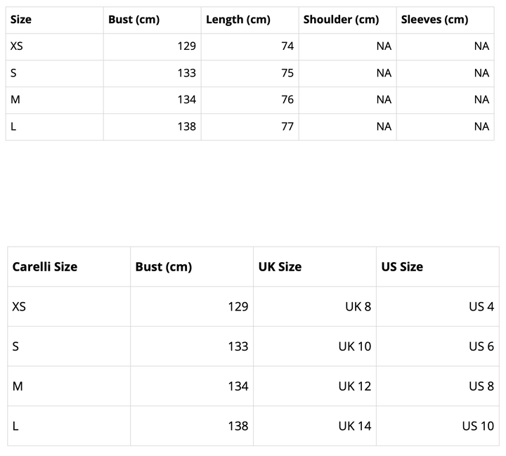 Size guide chart