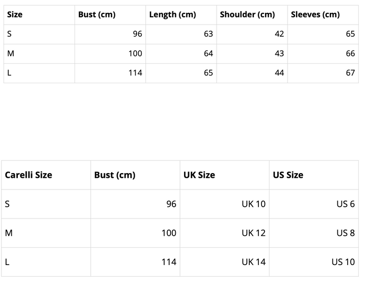 Size guide chart